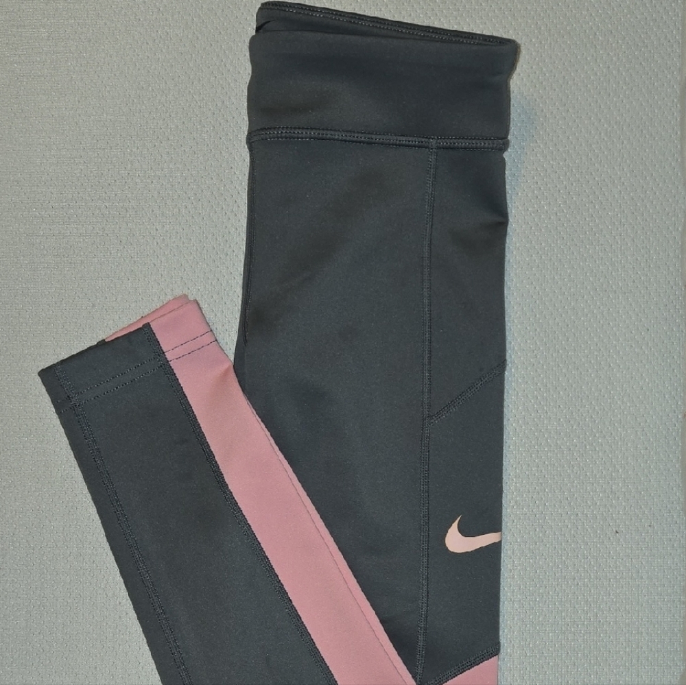 Nike Kids Black and Pink Leggings